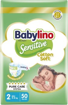 BABYLINO ΠΑΝΑ ΒΡΕΦΙΚΗ Νο2 (3-6KG) 50ΤΕΜ SENSITIVE ECONOMY