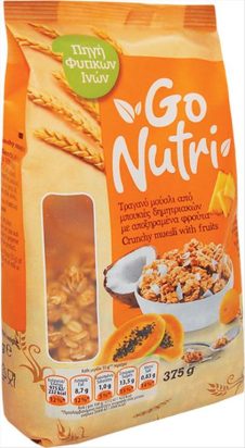 GO NUTRI ΤΡΑΓΑΝΟ ΜΟΥΣΛΙ 375ΓΡ ΑΠΟΞΗΡΑΜΕΝΑ ΦΡΟΥΤΑ