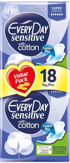 EVERYDAY ΣΕΡΒΙΕΤΕΣ SENSITIVE 18TEM SUPER ULTRA PLUS ECONOMY