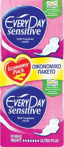 EVERYDAY ΣΕΡΒΙΕΤΕΣ SENSITIVE 18TEM ULTRA MAXI NIGHT ECONΟΜΥ