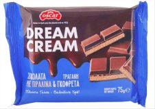 OSCAR DREAM CREAM ΣΟΚΟΛΑΤΑ 75ΓΡ ΜΕ ΠΡΑΛΙΝΑ ΚΑΙ ΓΚΟΦΡΕΤΑ