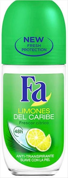 FA ROLL ON 50ML CARIBBEAN LEMON