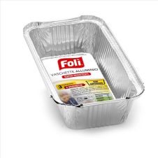 FOLI ΣΚΕΥΟΣ ΑΛΟΥΜΙΝΙΟΥ 860ML 3 ΜΕΡΙΔΩΝ 2ΤΜΧ (22X12,5CM) ΜΕ ΚΑΠΑΚΙ