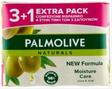 PALMOLIVE ΣΑΠΟΥΝΙ 90ΓΡ(3+1)  MOISTURE CARE ΜΕ ΓΑΛΑ & ΕΛΙΑ