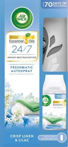 AIRWICK FRESHMATIC ΑΠΟΣΜΗΤΙΚΟ ΧΩΡΟΥ ΣΥΣΚΕΥΗ ΜΕ ΑΝΤΑΛΛΑΚΤΙΚΟ CRISP LINEN & LILAC