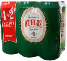 ATHLOS ΜΠΥΡΑ KOYTI (500ML Χ 4+2ΔΩΡΟ) Χ 4