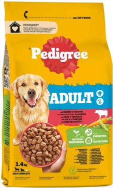 PEDIGREE ΚΡΟΚΕΤΑ ΣΚΥΛΟΥ 1,4KG ΜΟΣΧΑΡΙ & ΛΑΧΑΝΙΚΑ