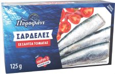 ΠΥΡΟΦΑΝΙ ΚΟΝΣΕΡΒΑ ΣΑΡΔΕΛΕΣ 125ΓΡ ΣΕ ΣΑΛΤΣΑ ΤΟΜΑΤΑΣ