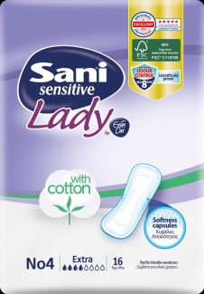 SANI LADY SENSITIVE ΣΕΡΒΙΕΤΕΣ ΑΚΡΑΤΕΙΑΣ 16ΤΕΜ No4 EXTRA