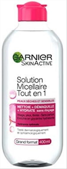 GARNIER SOLUTION MICELLAR WATER 400ML ALL IN ONE ΓΙΑ ΞΗΡΟ ΚΑΙ ΕΥΑΙΣΘΗΤΟ ΔΕΡΜΑ