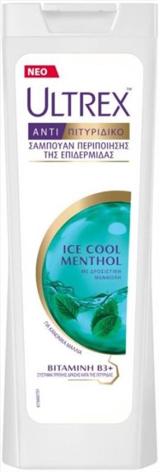 ULTREX  ΣΑΜΠΟΥΑΝ ΚΑΤΑ ΤΗΣ ΠΙΤΥΡΙΔΑΣ 360ML ICE COOL MENTHOL