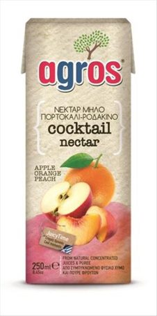 AGROS ΧΥΜΟΣ 250ML ΝΕΚΤΑΡ ΚΟΚΤΕΙΛ ΜΗΛΟ- ΠΟΡΤΟΚΑΛΙ-ΡΟΔΑΚΙΝΟ