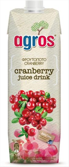 AGROS ΧΥΜΟΣ 1L ΦΡΟΥΤΟΠΟΤΟ CRANBERRY