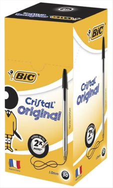 BIC ΣΤΥΛΟ ΔΙΑΡΚΕΙΑΣ 1.00mm 50ΤΜΧ CRISTAL ΜΑΥΡΟ