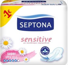 SEPTONA ΣΕΡΒΙΕΤΕΣ 8ΤΕΜ SUPER ULTRA PLUS SENSITIVE ΧΑΜΟΜΗΛΙ (-1€)