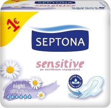 SEPTONA ΣΕΡΒΙΕΤΕΣ 8ΤΕΜ NIGHT ULTRA PLUS SENSITIVE ΧΑΜΟΜΗΛΙ (-1€)