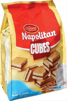 VINCINNI ΓΚΟΦΡΕΤΕΣ 250ΓΡ ΚΡΕΜΑ ΚΑΚΑΟ ΓΑΛΑ  NAPOLITAN (ΣΑΚΟΥΛΑ)