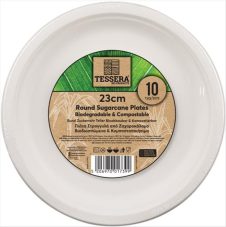 TESSERA BIO ΠΙΑΤΑ ΣΤΡΟΓΓΥΛΑ 23CM 10ΤΕΜ ΑΠΟ ΖΑΧΑΡΟΚΑΛΑΜΟ