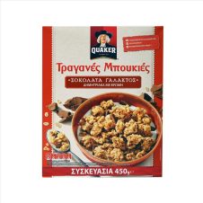 QUAKER ΔΗΜΗΤΡΙΑΚΑ ΤΡΑΓΑΝΕΣ ΜΠΟΥΚΙΕΣ 450ΓΡ ΣΟΚΟΛΑΤΑΣ ΓΑΛΑΚΤΟΣ